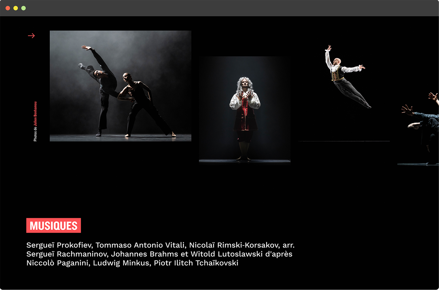 browser view of the show details