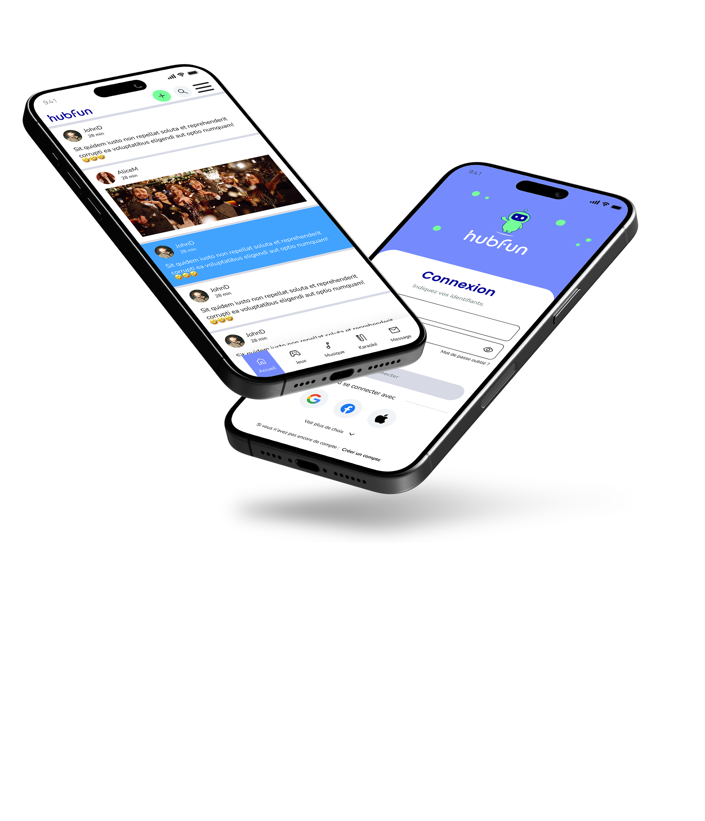 mockup of the Hubfun interface
