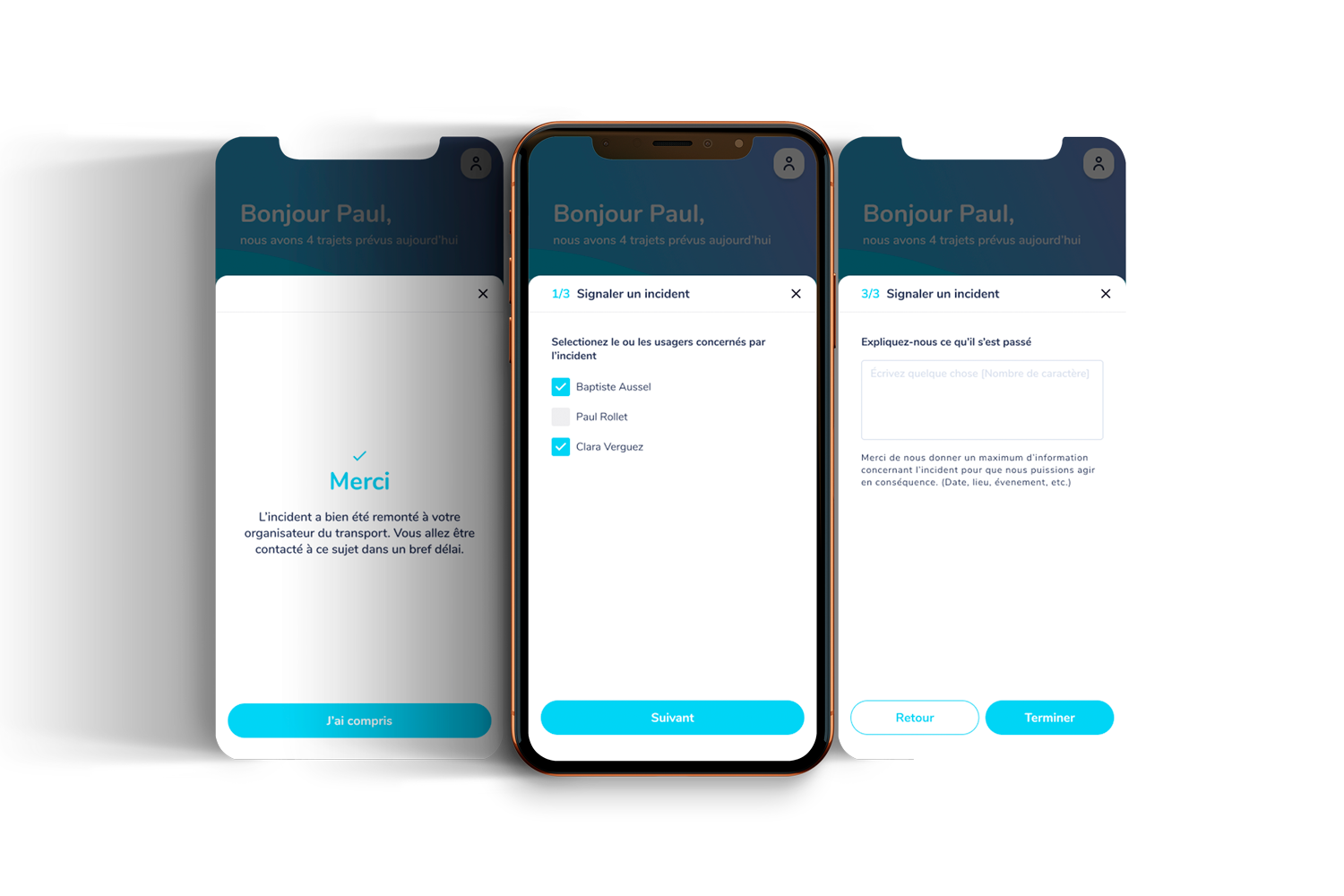 mockup of MyMobility report interface