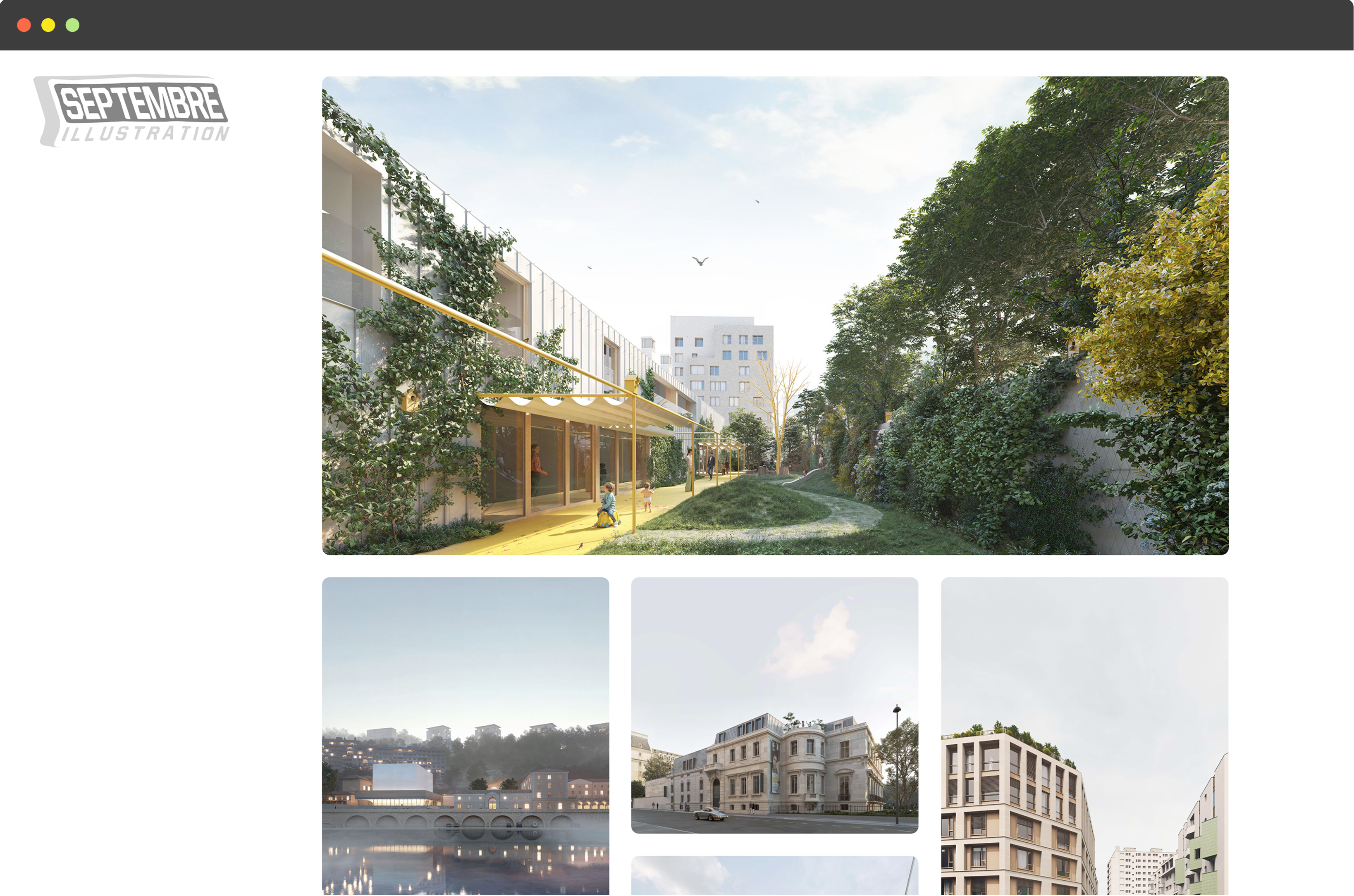 mockup of the gallery interface